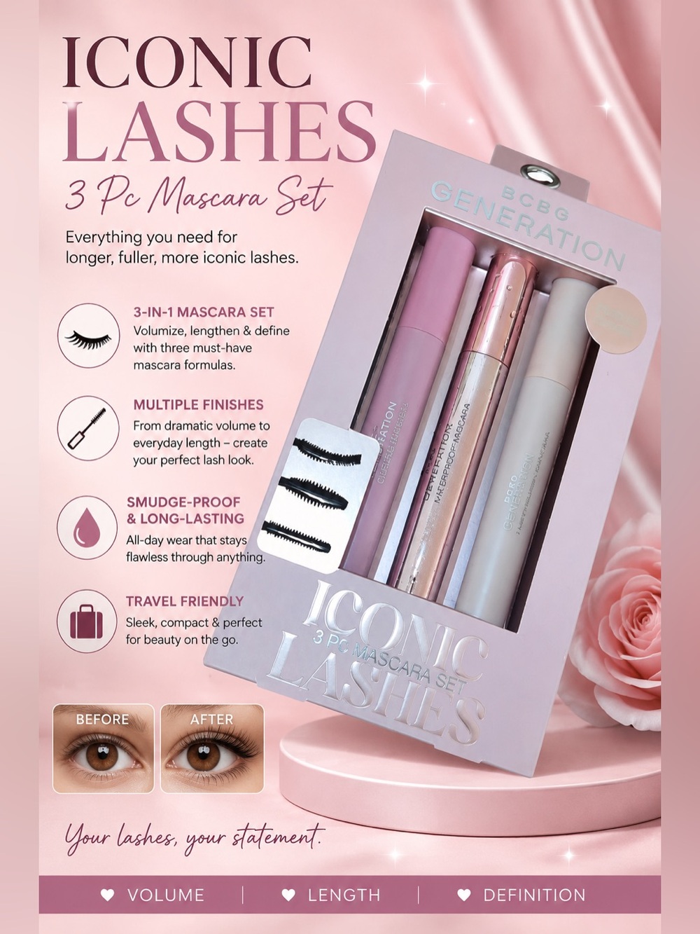 BCBGeneration Iconic Lashes 3-Piece Mascara Set